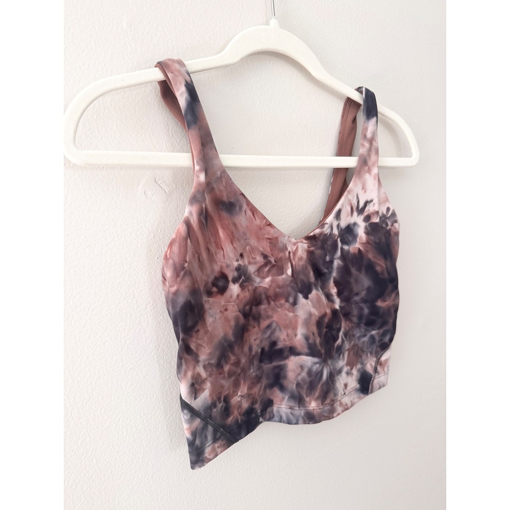 Lululemon Align Tank Top Diamond Dye Graphite Grey Pink Pastel Size 4 Yoga Crop - Picture 2 of 7